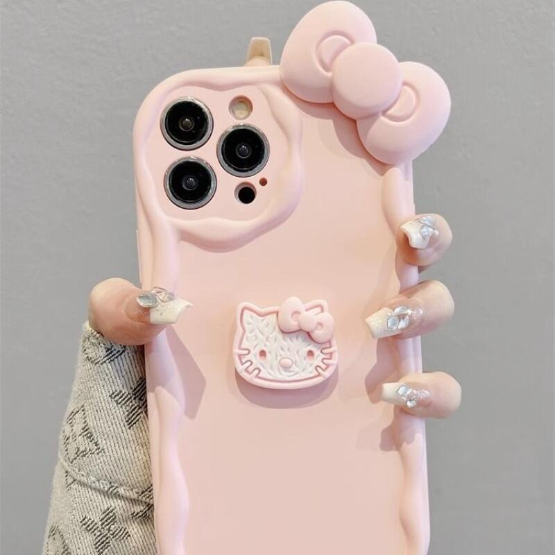เคสโทรศัพท์มือถือ ลายคิตตี้ 3D สําหรับ IPhone 11 1213 Pro MAX X XR XS MAX SE Apple 7 Plus 8 Plus IPhone 14 15Pro