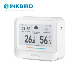Inkbird IBS-TH5-WIFI 8-in-1 เครื่องวัดอุณหภูมิและความชื้นในร่ม หน้าจอหมึกอิเล็กทรอนิกส์ พร้อมแจ้งเตือนอัจฉริยะ และแอพฟรี