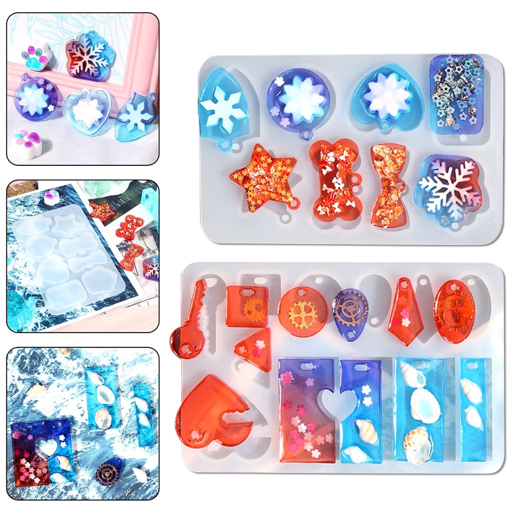 New Silicone Jewelry Tag Resin Casting Mold Pendant Earring Epoxy Mould Craft