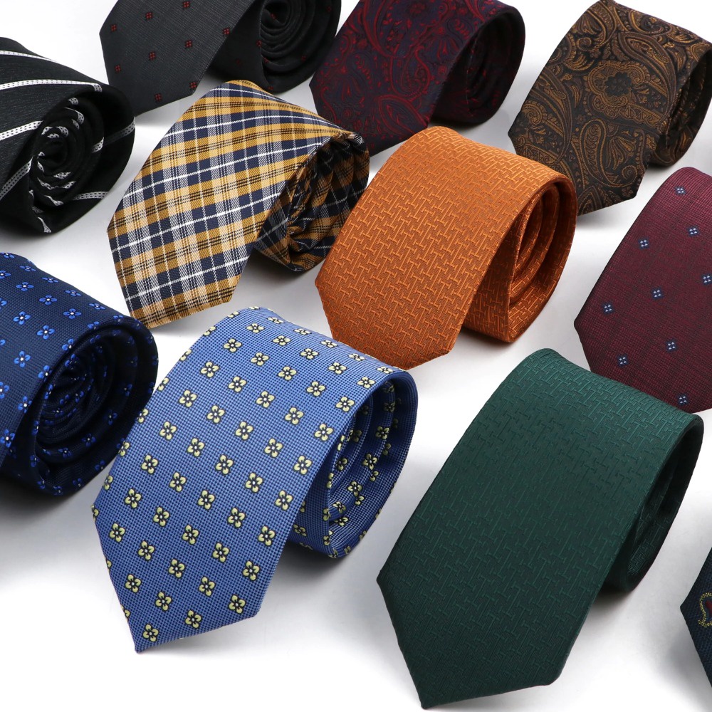 Zonfaz แฟชั ่ น Jacquard Paisley ลายผ ้ าไหมเนคไทสําหรับผู ้ ชายธุรกิจอย ่ างเป ็ นทางการ Skinny Slim Ties 7 ซม.Wdith