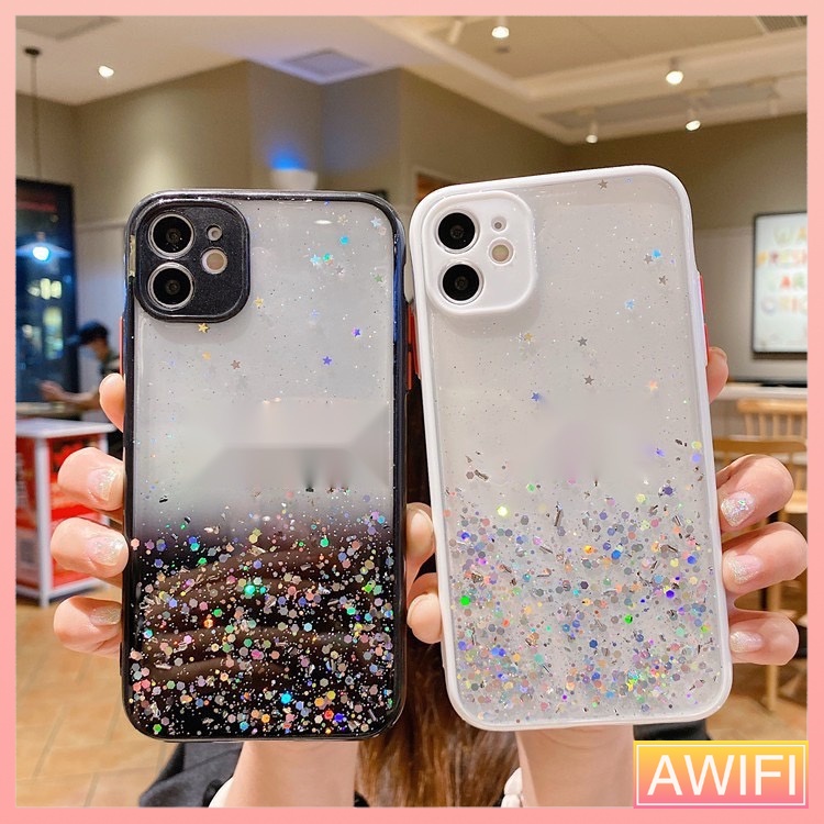AWIFI เคสขอบสีกากเพชรใหม 12 12PROMAX SE 6plus 7plus 8plus X XR XSmax 11 11Pro 11Promax 13 13pro 13promax #004
