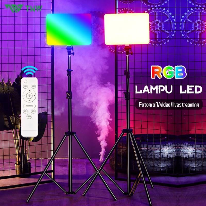 Tnw ไฟ RGB Led ไฟถ่ายภาพ HP ไฟกล้อง ไฟสตูดิโอ + ขาตั้งกล้อง ไฟคอนเทนต์