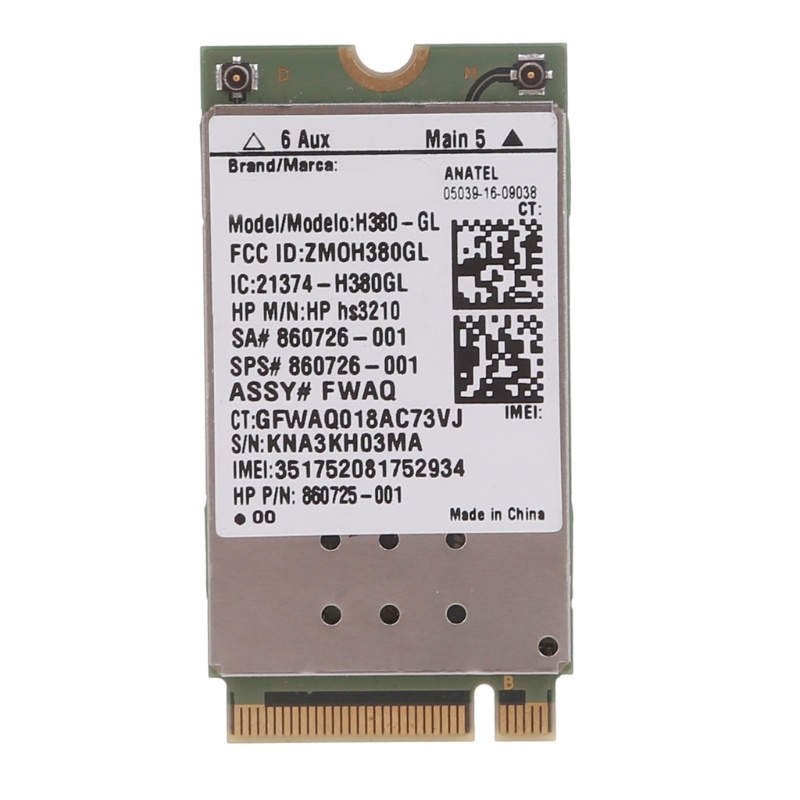 R* การ์ดแล็ปท็อป H380-GL WWAN สําหรับ ZBook 17 15 15u EliteBook 840 820 G4 G3 HS3210