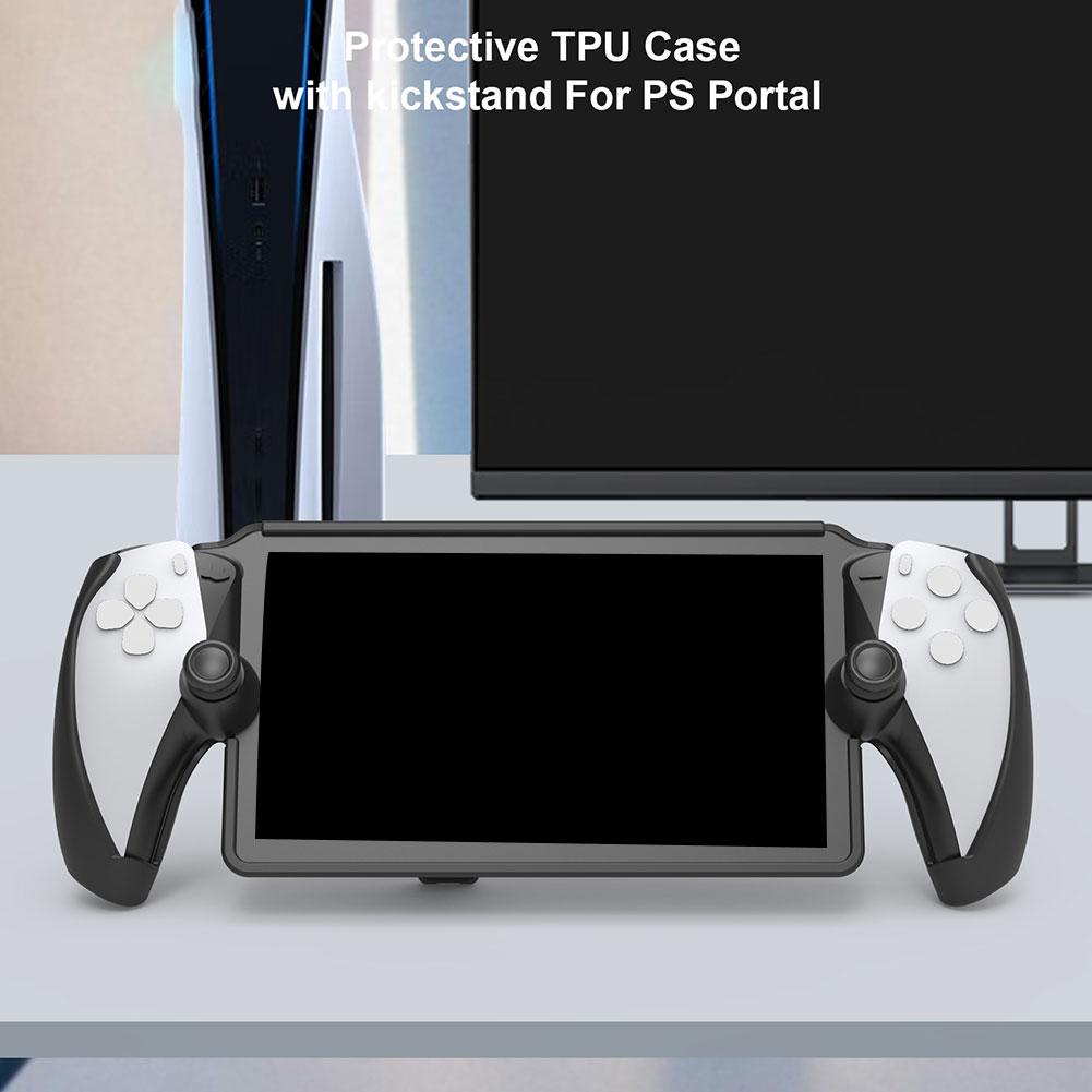 เคส TPU พร้อมตัวยึด สําหรับ Playstation Portal ฝาครอบป้องกัน ป้องกันรอยขีดข่วน ป้องกันการตก สําหรับ PS Portal Game Console เคสขาตั้ง อุปกรณ์เสริม