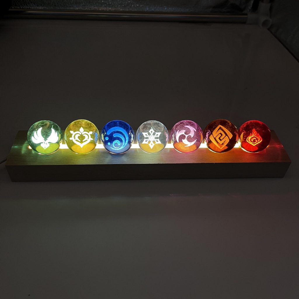 ลูกแก้วคริสตัล คอสเพลย์เกม Genshin Impact Eye of God Water Wind Thunder Fire Rock Ice Element