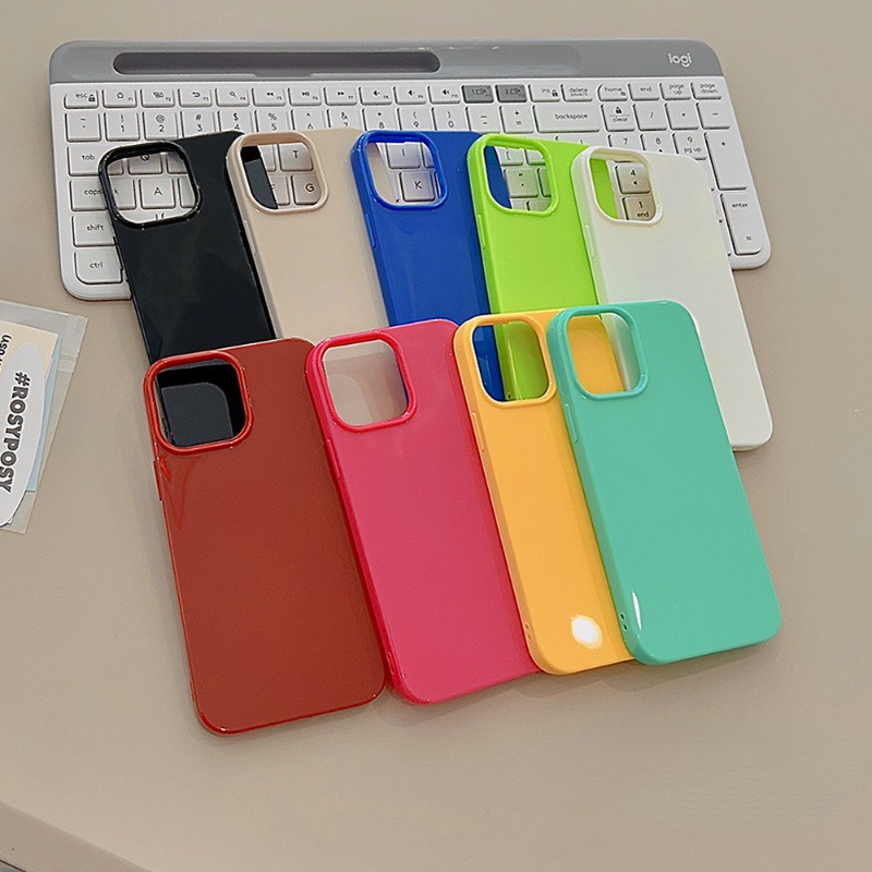 COD TPU Case For iPhone 14 11 13 12 15 Pro Max XS Max 8 7 Plus XR เคสป้องกันโทรศัพท์มือถือ TPU เคลือบเงาป้องกันการตก