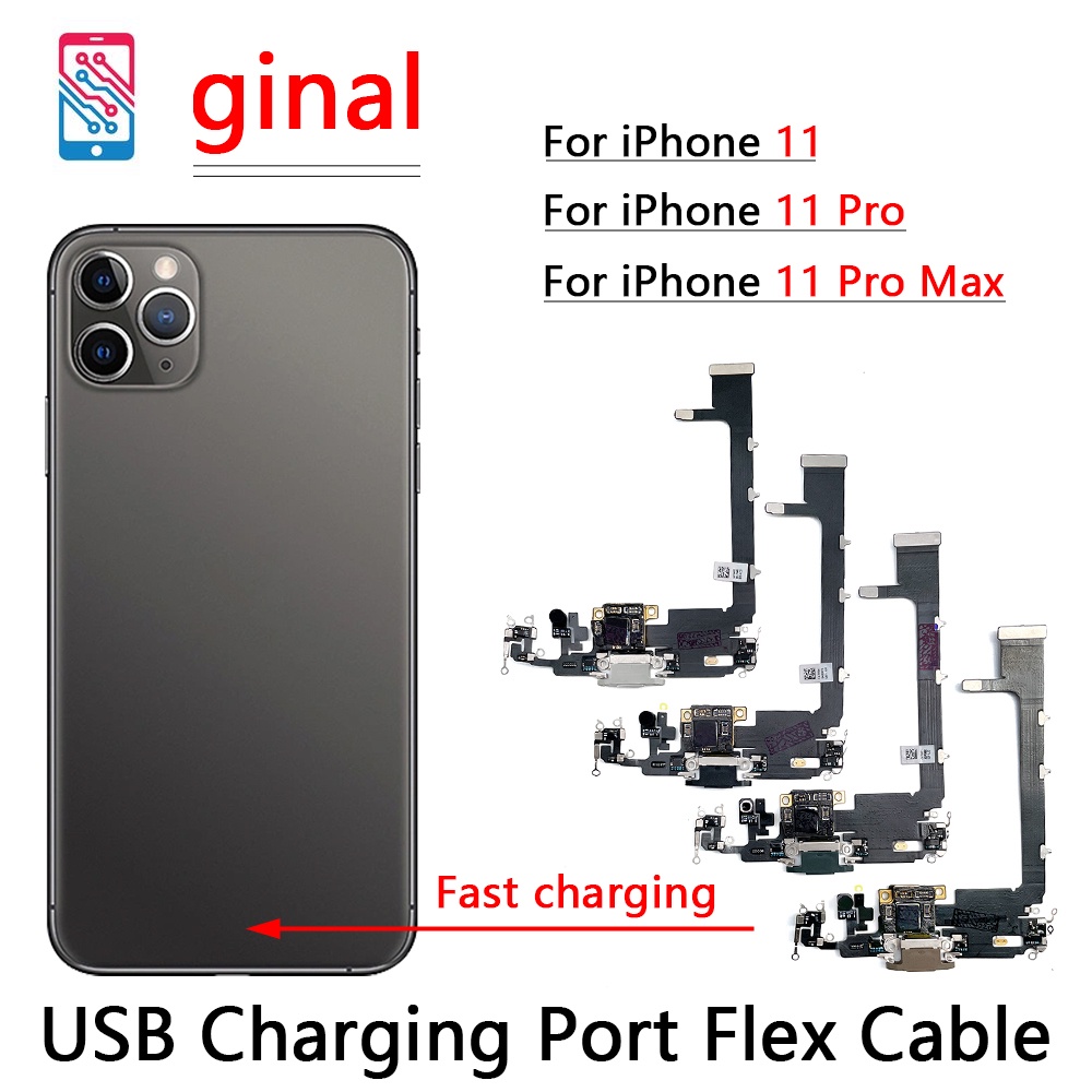 ของแท้ 100% บอร์ดชาร์จ USB พอร์ตยืดหยุ่น สําหรับ iPhone 11 Pro Max 11Pro