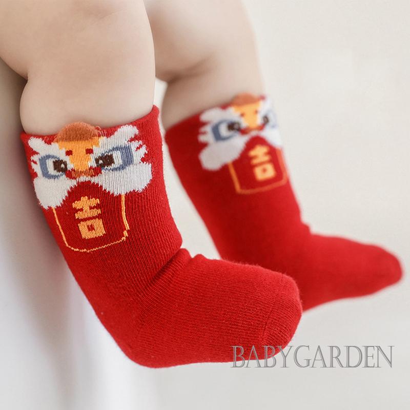 Baga-6 เดือน-3 ปี ถุงเท้าเด็ก ตรุษจีน น่ารัก การ์ตูนสิงโต ถุงเท้ากันลื่น นุ่ม น้ําหนักเบา ถุงเท้าฤดูหนาว - รูปที่ 2