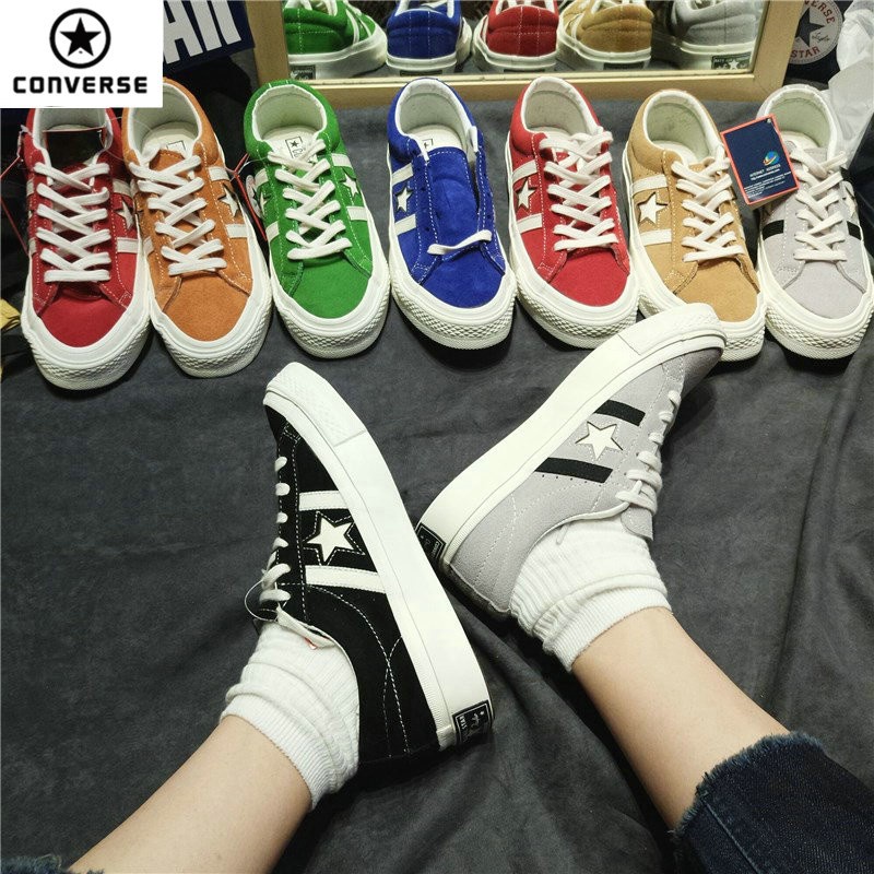 Converse CONVER 1970S JACK One STAR Five-Pointed Star Suede รองเท้าผ้าใบวัลคาไนซ์ตัดต่ำ