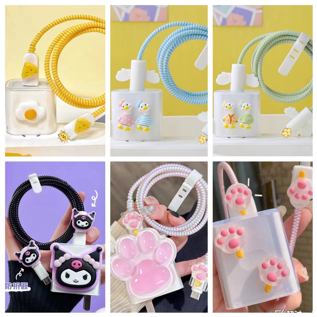 ใช้งานร่วมกับสําหรับ XIAOMI 33W Charger Protector ชุดการ์ตูน Charger Case Android Type C Fast Quick 