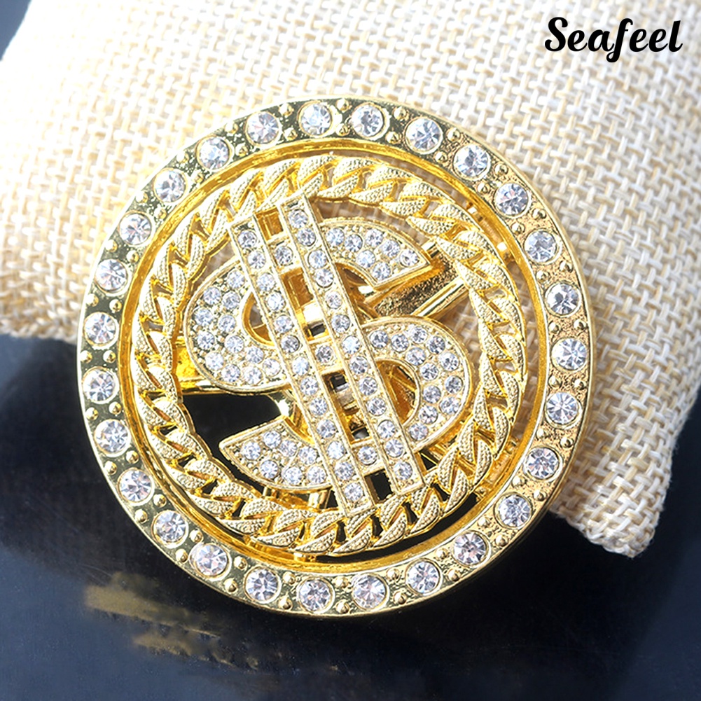 [COD]✿จี้พวงกุญแจ รูปเงินดอลลาร์ ประดับพลอยเทียม หมุนได้ สําหรับตกแต่งเคสโทรศัพท์