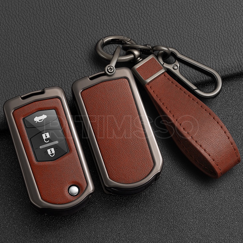 ใหม่ เคสกุญแจรีโมทรถยนต์ โลหะผสมสังกะสี TPU 3 ปุ่ม สําหรับ Mazda 3 5 6 Series M6 RX8 MX5 2