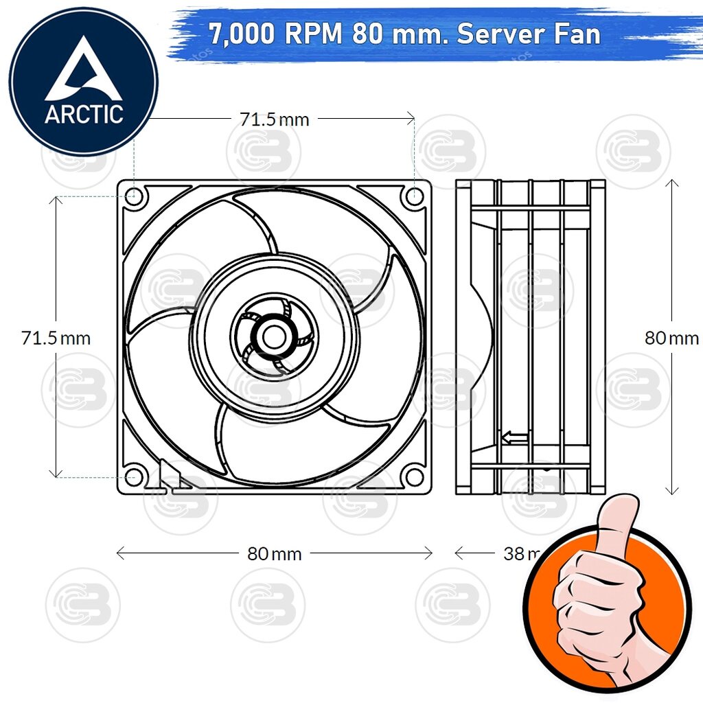 [CoolBlasterThai] ARCTIC PC Fan Case S8038-7K (size 80 mm.) Server Fan ประกัน 6 ปี - รูปที่ 6