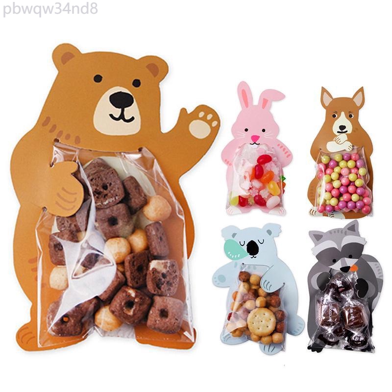 10pcs/packet Candy Bag Cute Animal Rabbit Biscuit Bag Snack Food Packaging Bag Gift Bag