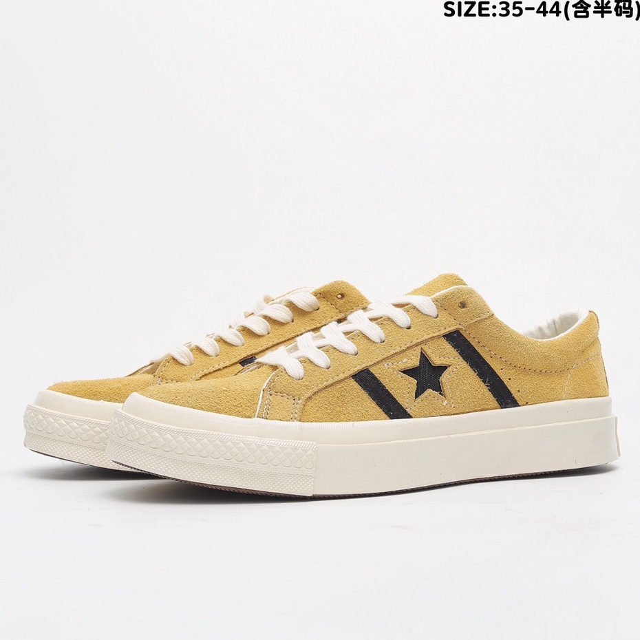 4 สี Converse One Star 74 Matte หนังเย็บเชือกดอกไม้ผู้ชายและผู้หญิงลำลองบุรุษและสตรี รองเท้า true