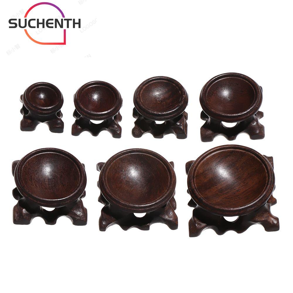 Suchenth ที่วางลูกบอลคริสตัล ทรงกลม สไตล์เรโทร สีดํา สําหรับตั้งโชว์ ตกแต่งหิน
