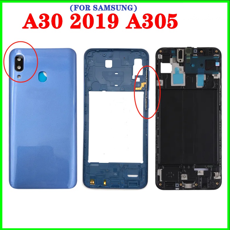 เคสด้านหลัง กรอบกลาง และฝาครอบแบตเตอรี่ หน้าจอ LCD สําหรับ Samsung A30 A305 A305F