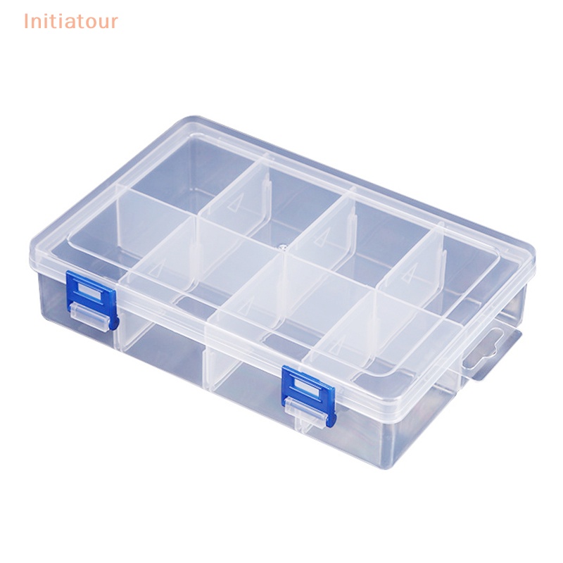[Initiatour] กล่องพลาสติกใส ขนาดใหญ่ 20*13.5*4.5 ซม. 8 ช่อง สําหรับใส่เครื่องมือช่าง