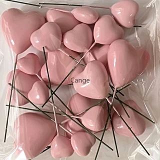 คริสต์มาส 20 ชิ้น/เซ็ต ลูกบอลตกแต่งเค้กรูปหัวใจสีทองและสีเงิน ท็อปเปอร์เค้กวันวาเลนไทน์