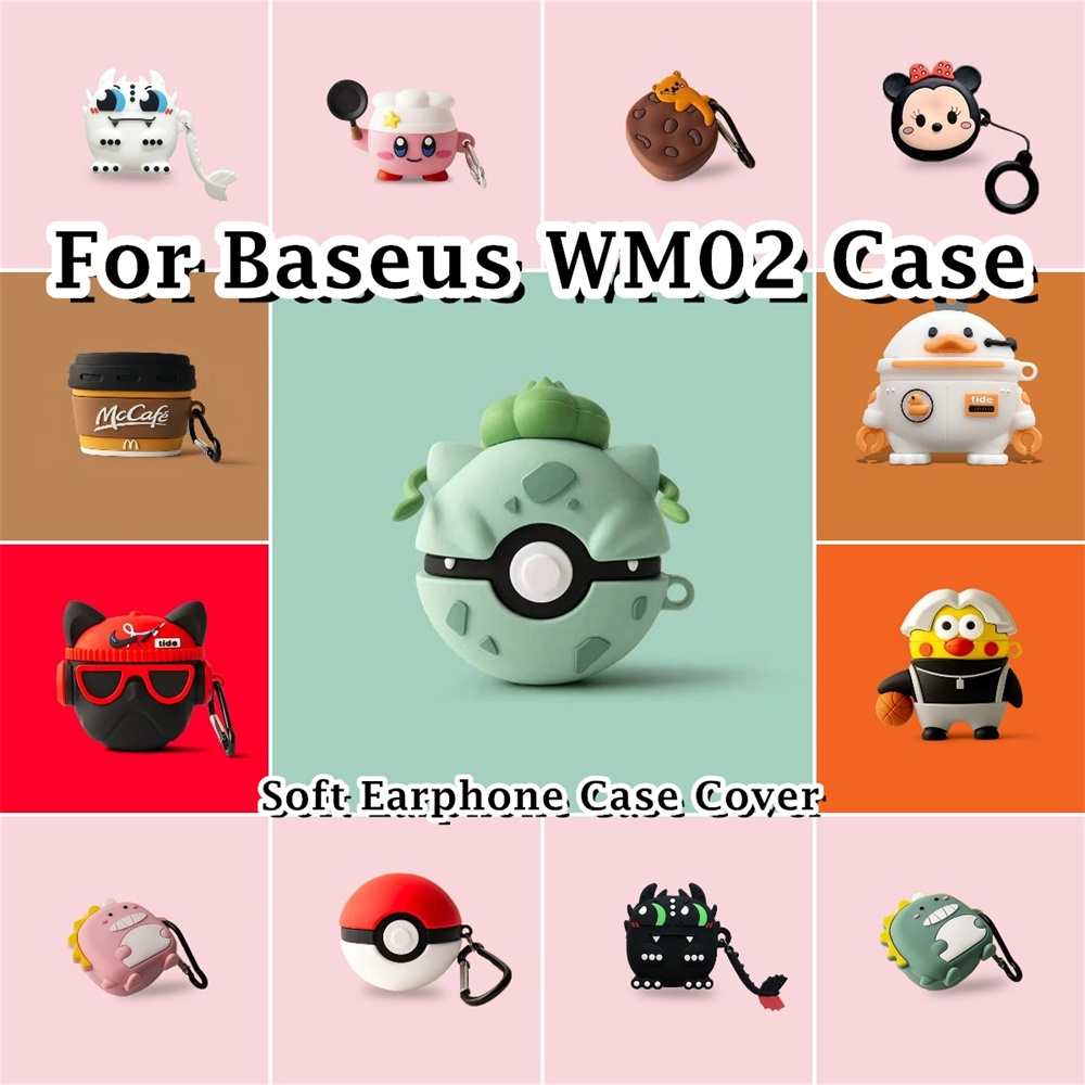 พร้อมส่ง!นําไปใช้กับ Baseus WM02 เคส Case เคสหูฟัง ซีรีส์การ์ตูนอินเทรนด์ ซิลิโคนนุ่ม เคส เคสหูฟัง NO.2