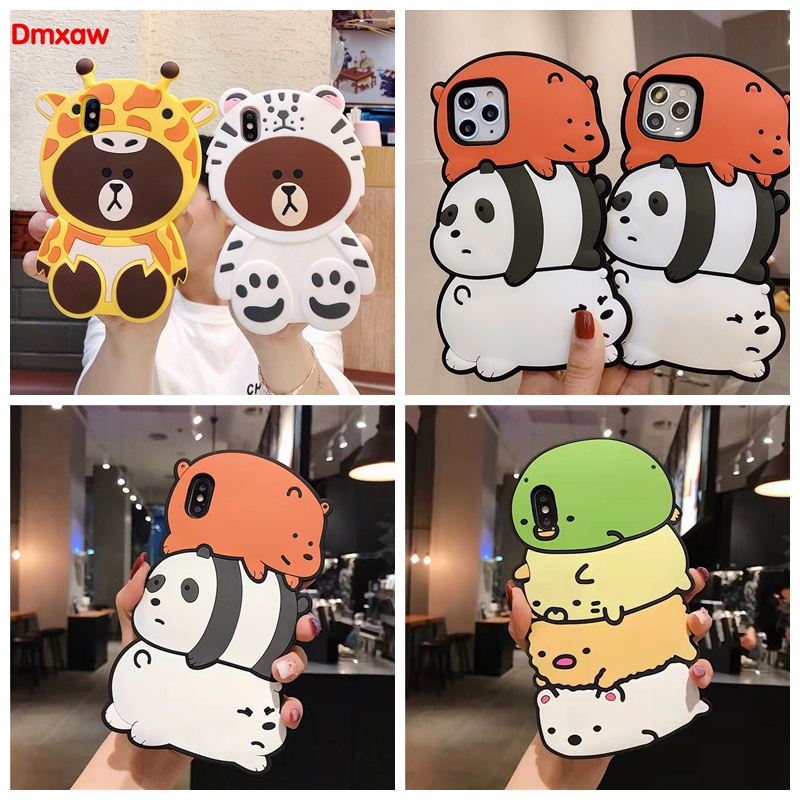 เคสโทรศัพท์มือถือ ซิลิโคนนิ่ม ลายการ์ตูนหมีแพนด้า 3D สีเหลือง สําหรับ Xiaomi Redmi Note 13 Pro Pro+ 12s 12 4G 12 Pro Pro+ 5G