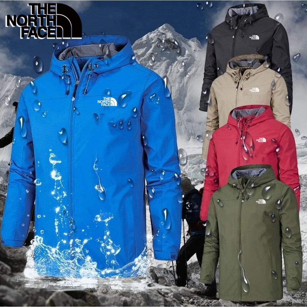 The-north-face Jaket เสื้อแจ็กเก็ต มีฮู้ด กันน้ํา กันลม ขนาดใหญ่ ทนทาน สําหรับผู้ชาย เดินป่า กลางแจ้