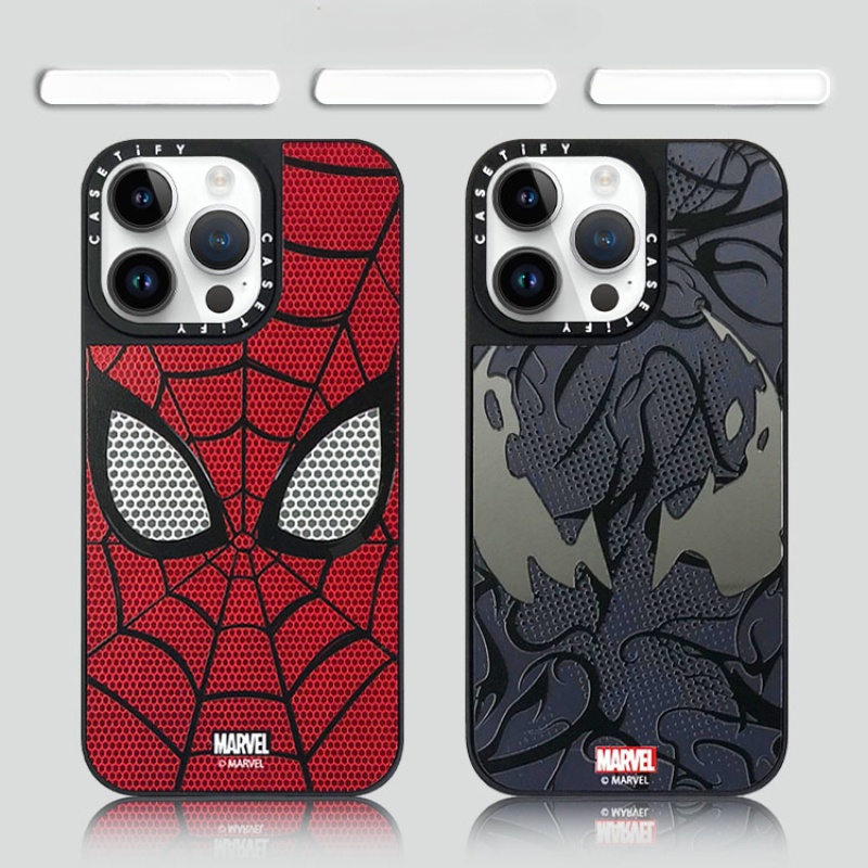 เคสไอโฟน 16/15/14/13/12/11 Pro max Shockproof Spiderman Silicone Compatible Case iPhone 11,12,13,14,15,16,11PM,12PM,13PM,14PM,15PM,16PM