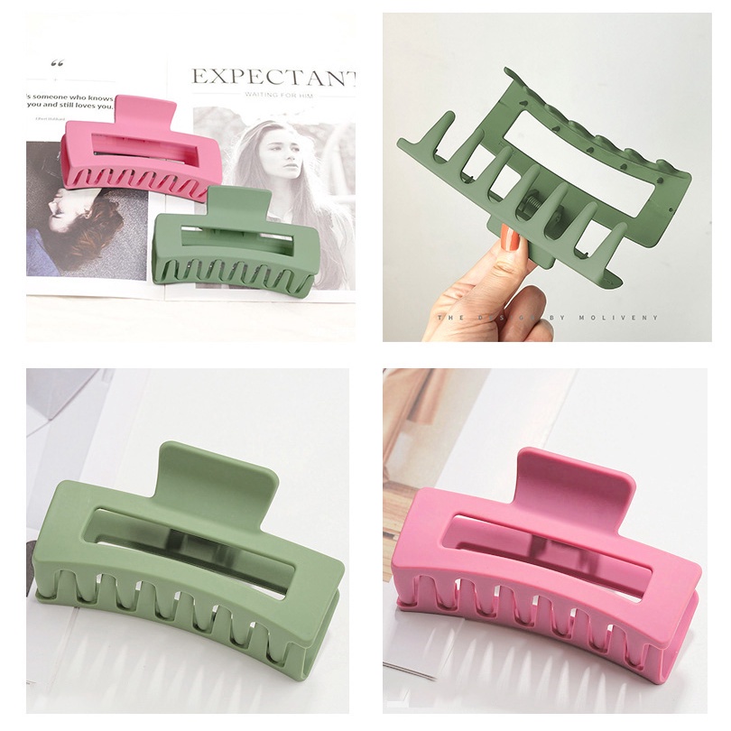 กิ๊บหนีบผม สีด้านมาใหม่ ทรงสี่เหลี่ยม ขนาดใหญ่ สไตล์เกาหลี