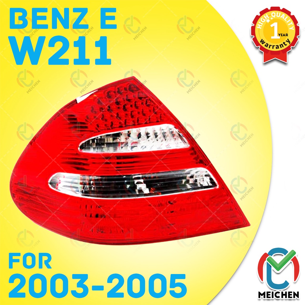 Mercedes Benz W211 ไฟท้าย LED (2003-2005) E200 E220 E260 E280 E300 ไฟท้าย เสื้อไฟท้าย ไฟท้ายแต่ง ไฟท้ายไฟเบรค ไฟเลี้ยว Taillamp Taillight ไฟท้าย พร้อมทับทิม ไฟท้ายกันชนหลังสําหรับ ทับทิมในฝาท้ายไฟท้าย