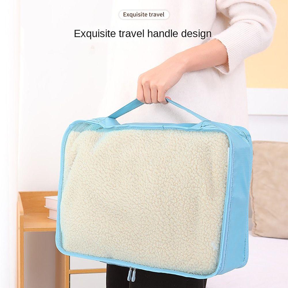 Yunhi กระเป๋าเก็บของสําหรับเดินทาง, รองเท้าบรรจุเสื้อผ้า Tidy Organizer เสื้อผ้าด้านในการเรียงลําดับ, ที่เก็บเสื้อผ้าตาข่ายพับได้กลางแจ้ง