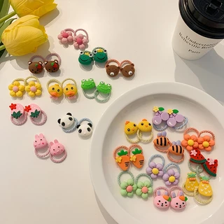 หนังยางรัดผมเด็กเล็ก แพ็ค10ชิ้น ยางรัดผมเกาหลี เส้นเล็ก น่ารัก สีสดใส ลายน่ารัก