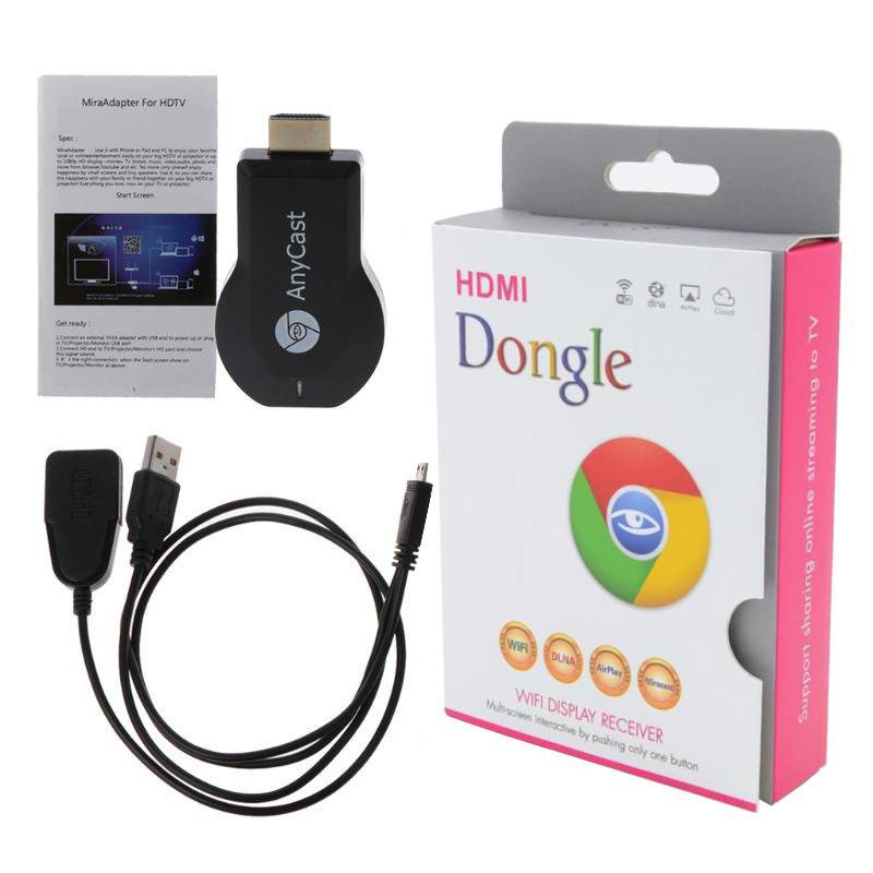Anycast Dongle จอแสดงผล WiFi Miracast HDMI Dongle Airplay Android Chrome Cast WiFi Dongle 1080P