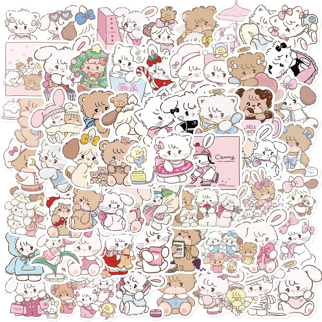 สติกเกอร์ PVC ลายการ์ตูน MIKKO น่ารัก กันน้ํา สไตล์ญี่ปุ่น มี 60 ชิ้น