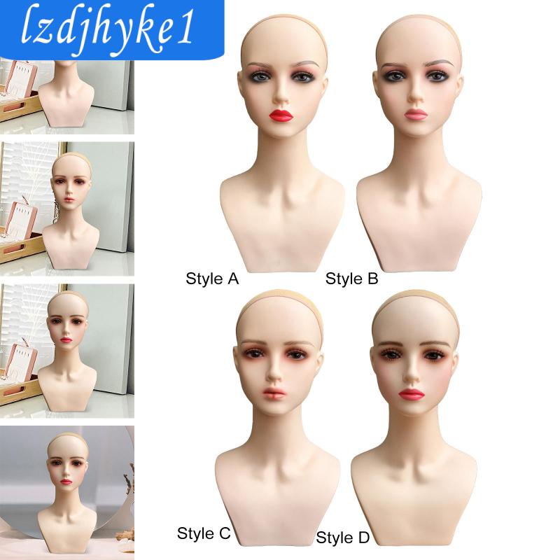 [Lzdjhyke1] หุ่นหัวนางแบบ สมจริง พร้อมขาตั้งโชว์ สําหรับทําเครื่องประดับ ต่างหู แว่นตา