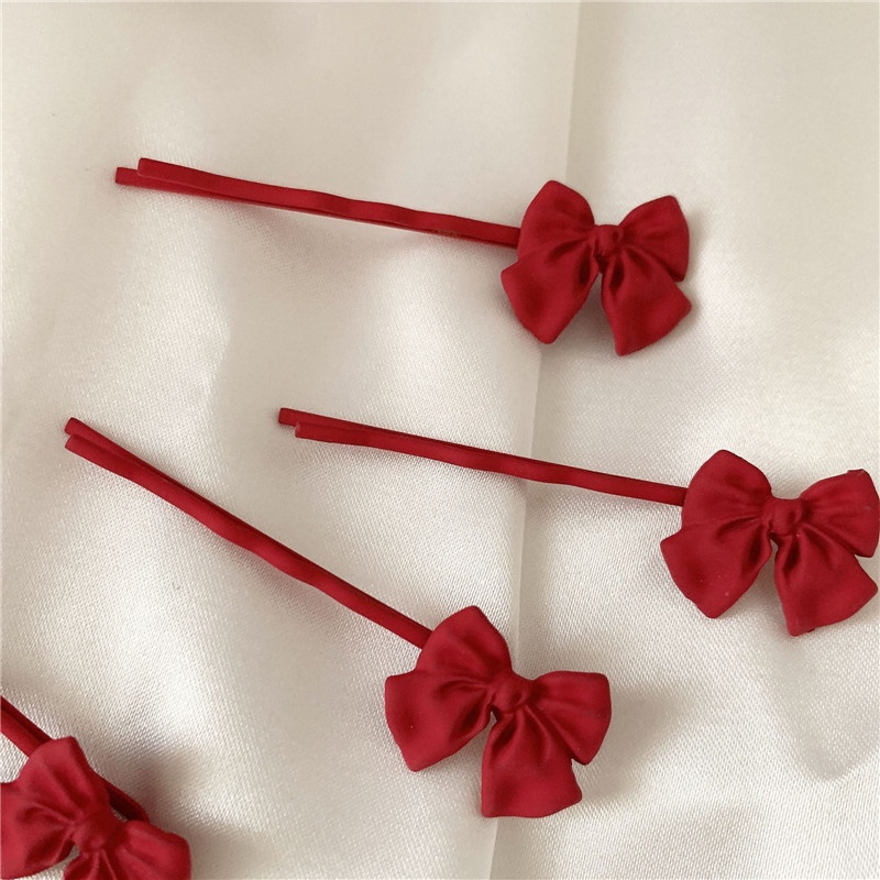 กิ๊บติดผม อเนกประสงค์ ประดับโบว์น่ารัก สีแดงหวาน สําหรับเด็กผู้หญิง - รูปที่ 4