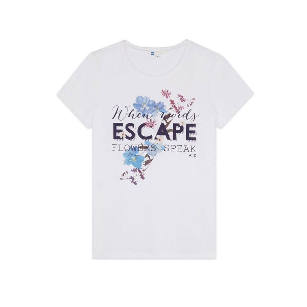 ผ้าฝ้าย 100%เสื้อยืดสีขาวAIIZ (เอ ทู แซด) - เสื้อยืดแขนสั้นผู้หญิง ลายกราฟิก Women's Graphic T-Shirt S-5XL
