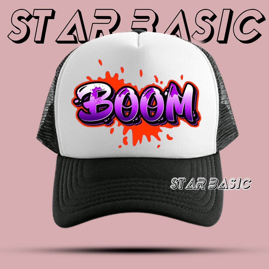 Boom Grafffity Mens Mesh Hat - Trucker Hat - Mens Mesh Hat - Mens Trucker Hat - Costume Hat - Baseba
