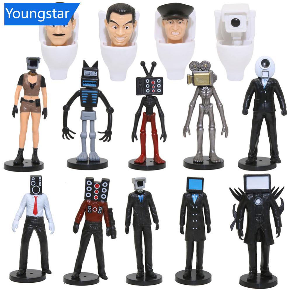 [ForeverYoung] โมเดลฟิกเกอร์ PVC รูปการ์ตูนอนิเมะ Skibidi VS Monitor Man Camera Man 6 ชิ้น ต่อชุด E1O4