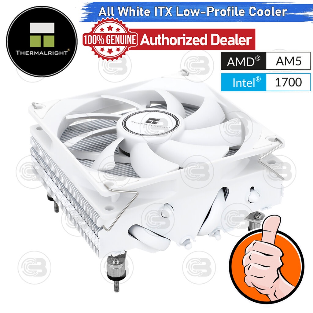 [CoolBlasterThai] Thermalright AXP90 X53 White Low-Profile CPU Cooler with 4 Heatpipes (AM5/LGA1851 