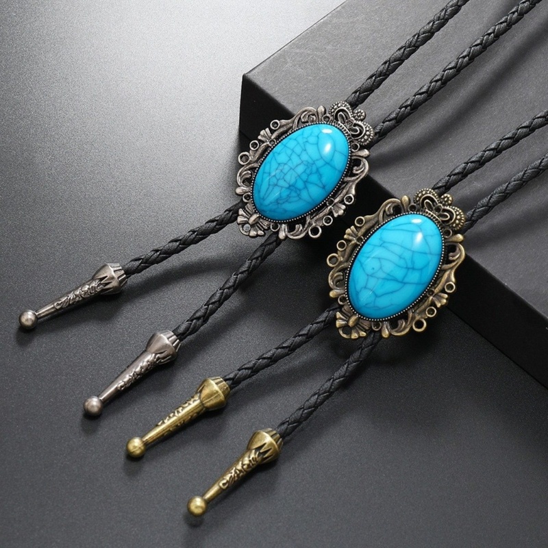 Vintage Turquoise จี ้ Bolo Tie ผู ้ ชายคาวบอย Bolo Tie ตกแต ่ ง Tie สําหรับชุดสูท