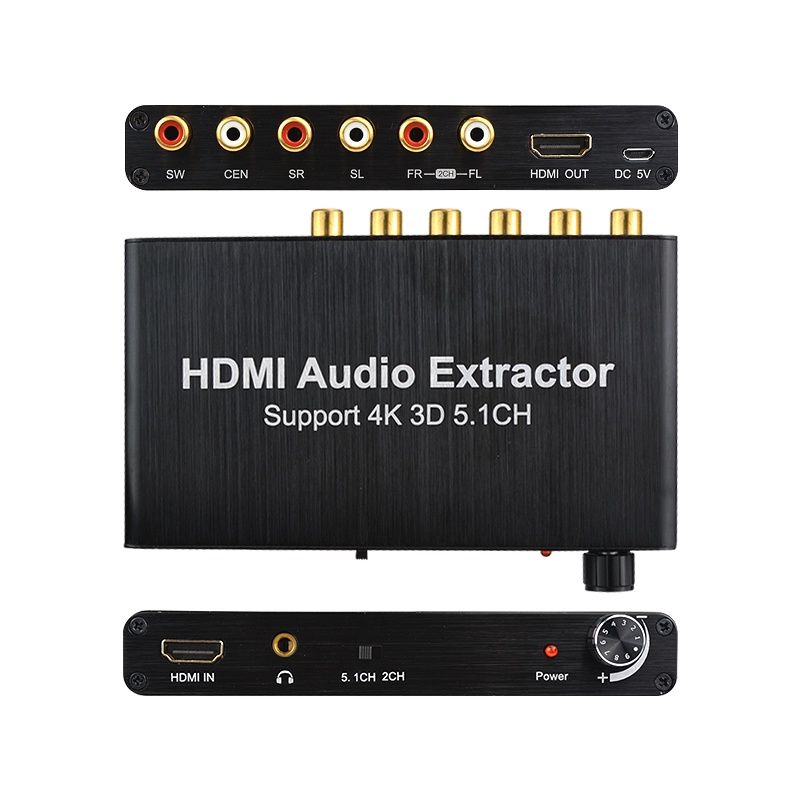 4K @ 30Hz HDMI Audio Extractor Digital Converter อินพุต HDMI 5.1CH 3.5 มม.ชุดหูฟังเอาต์พุต HDMI รองรับ DTS/AC-3 สําหรับทีวี PS4 แล็ปท็อป PC
