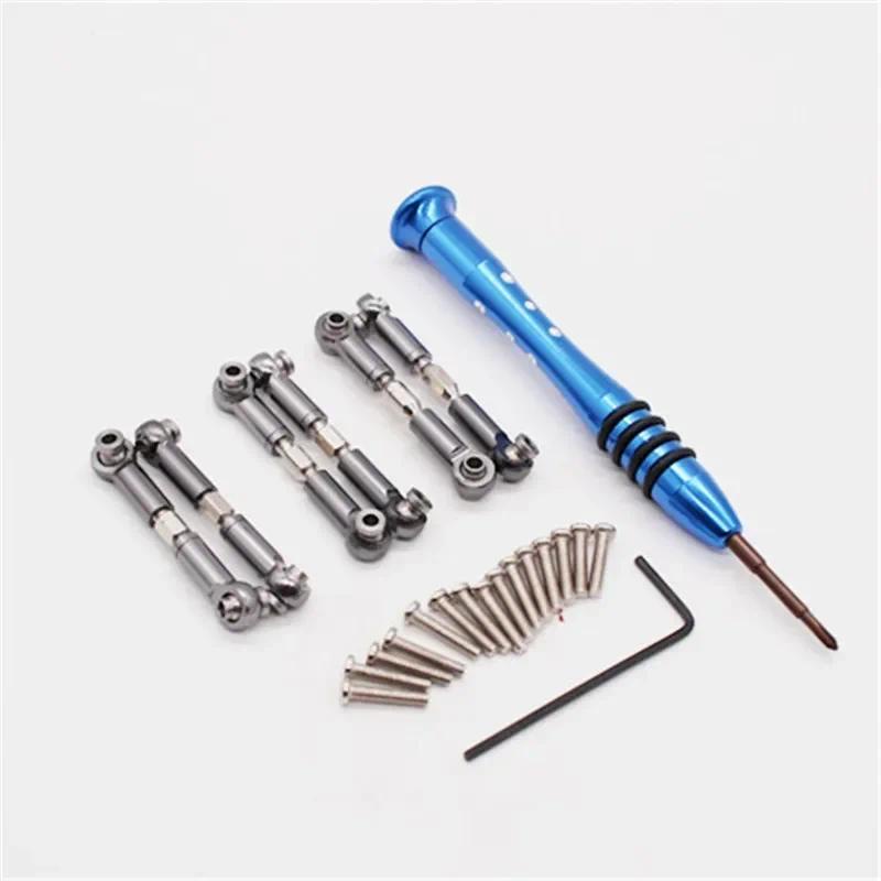 6 ชิ้นสําหรับ Wltoys A949 A959 A969 A979 K929 อะไหล่อัพเกรดโลหะแบริ่งดึง Rod Servo Link A959-03*&-