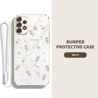เคสโทรศัพท์มือถือ ซิลิโคน กันกระแทก ลายดอกไม้ สําหรับ Samsung Galaxy A52 A72 A32 A23 4G A52 A72 A32 A23 A33 A53 A73 5G