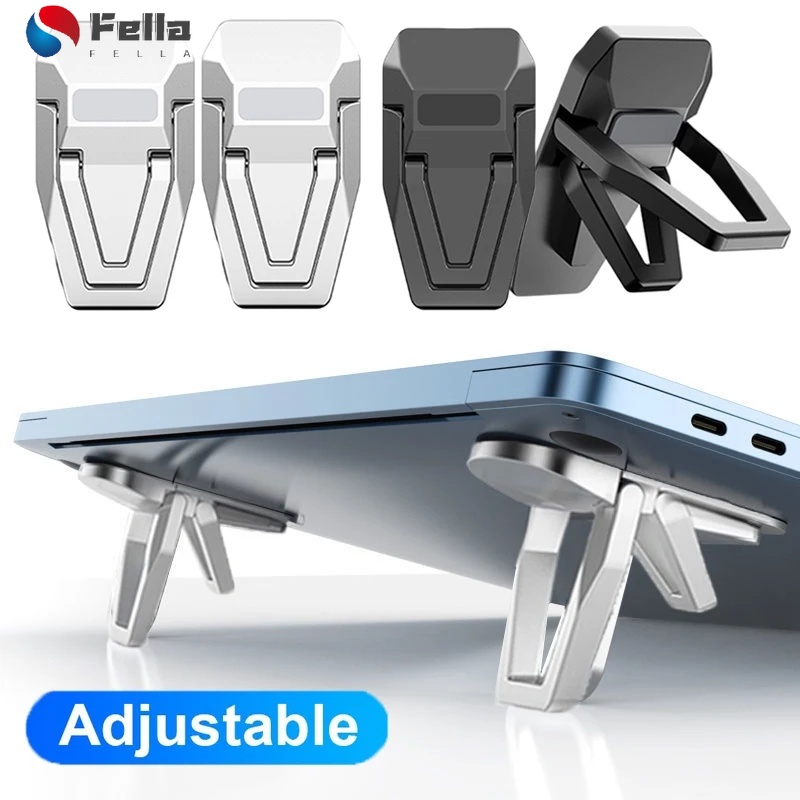 ขาตั้งแล็ปท็อป โลหะ ขนาดเล็ก ฐานรองโน๊ตบุ๊ค เครื่องมือ / ที่วางโน๊ตบุ๊ค ปรับได้ / ที่วางแล็ปท็อป ขนาดเล็ก แบบพกพา / แผ่นรองระบายความร้อน แล็ปท็อป แบบพับได้ มองไม่เห็น /
