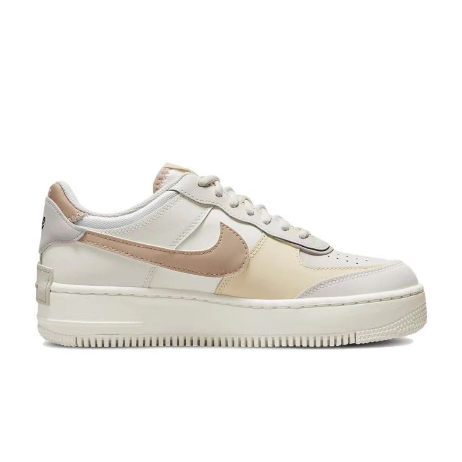 (ของแท้ 100 %) Nike Air Force 1 Low Shadow Cream ผ้าใบผู้หญิง รองเท้า true