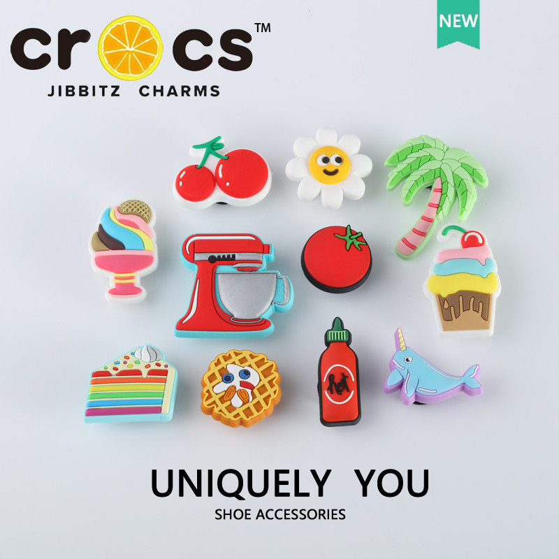 jibbitz crocs แท้ หัวเข็มขัดรองเท้า ลายดอกทานตะวัน เชอร์รี่น่ารัก 2024