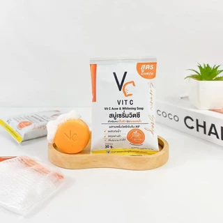 (5ก้อน) สบู่เซรั่มวิตซี น้องฉัตร 30 กรัม VC สำหรับคนเป็นสิว ทำความสะอาดใบหน้า
