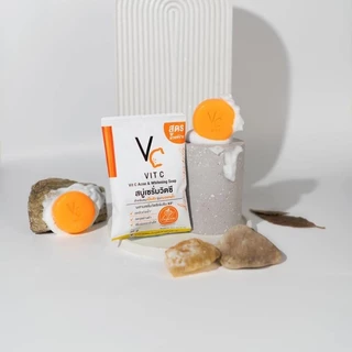 (5ก้อน) สบู่เซรั่มวิตซี น้องฉัตร 30 กรัม VC Soap สำหรับคนเป็นสิว ทำความสะอาดใบหน้า