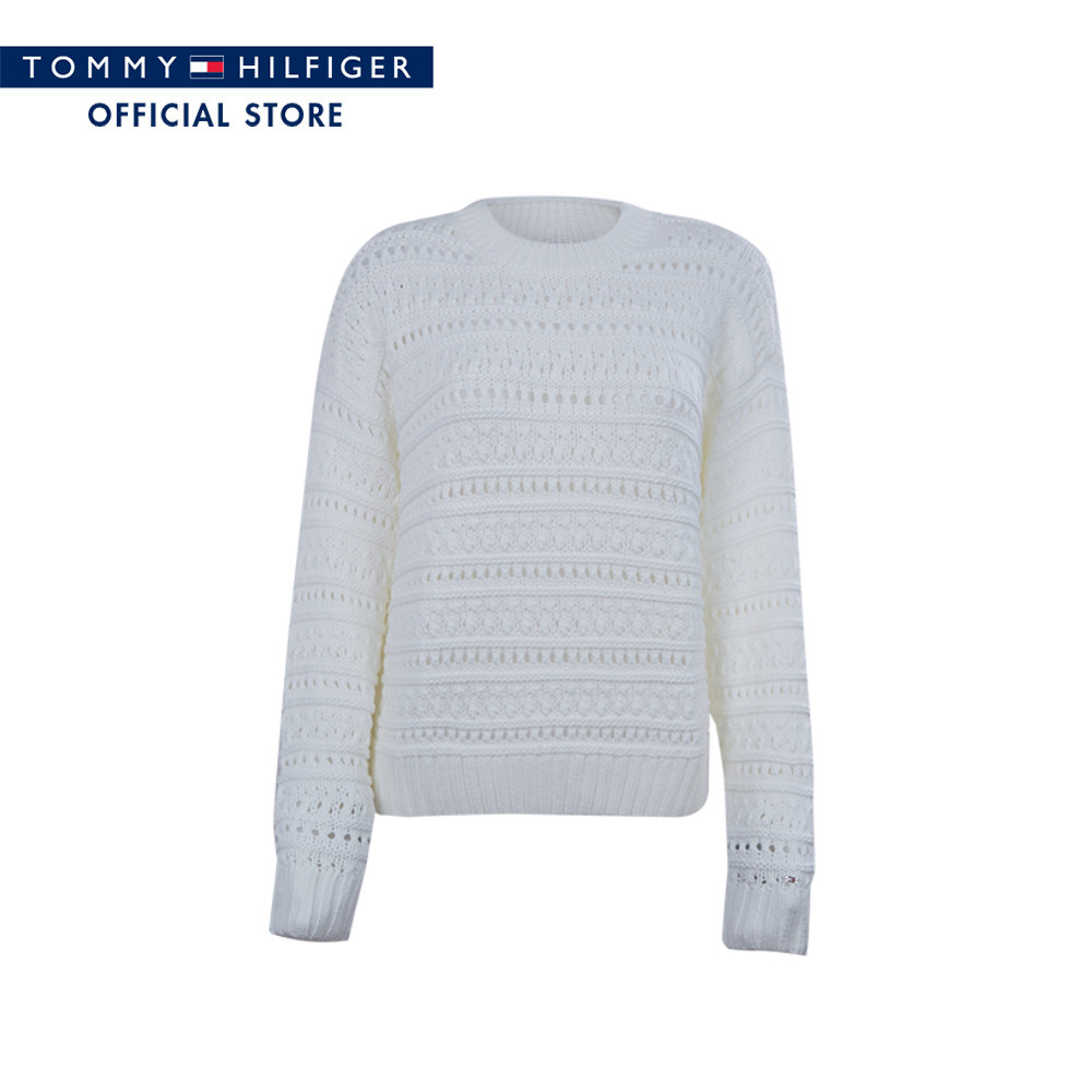 Tommy Hilfiger เสื้อสเวตเตอร์ ผู้หญิง รุ่น 76J4898 YBL - สีขาว