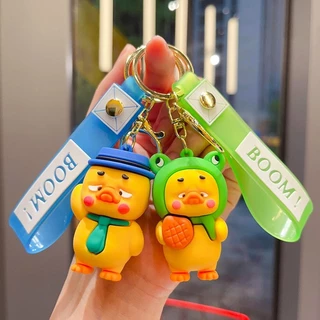 การ์ตูนสร้างสรรค์ดอกทานตะวันหมูพวงกุญแจกระเป๋าเป้สะพายหลังจี้ตกแต่งเรซิ่นพวงกุญแจของขวัญสร้างสรรค์ TH